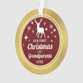 Gouden kleur Grootouders Eerste Kerstmis Ornament (voorkant)