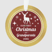 Gouden kleur Grootouders Eerste Kerstmis Ornament (voorkant)