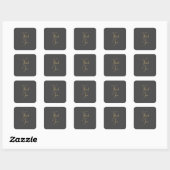 Gouden Kleur Handgeschreven Professioneel Aangepas Vierkante Sticker (Vel)