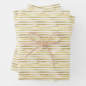 Gouden Kleur Horizontale Geschilderde Strepen Inpakpapier Vel (In situ)