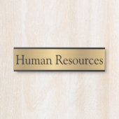 Gouden Kleur Human Resources Kantoor Deurteken Deurbordje (Voorkant)