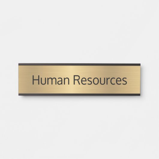 Gouden Kleur Human Resources Kantoor Deurteken Deurbordje (Voorkant)