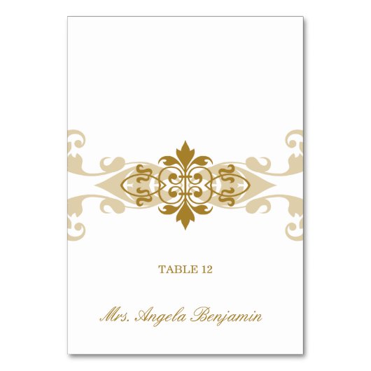 Gouden Kleur Ironworks Elegante Bruiloft Plaats Ka Kaart (Voorkant)