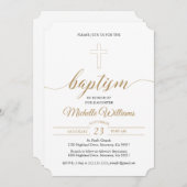 Gouden kleur kalligrafie doop kaart (Voorkant / Achterkant)