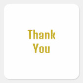 Gouden kleur kalligrafie Professioneel Dank u Vierkante Sticker (Voorkant)