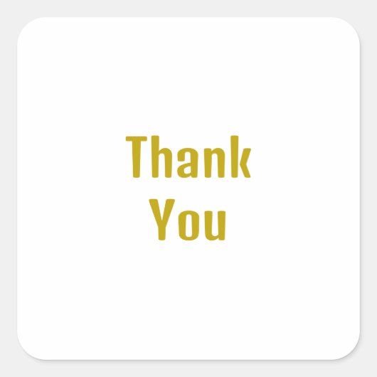 Gouden kleur kalligrafie Professioneel Dank u Vierkante Sticker (Voorkant)