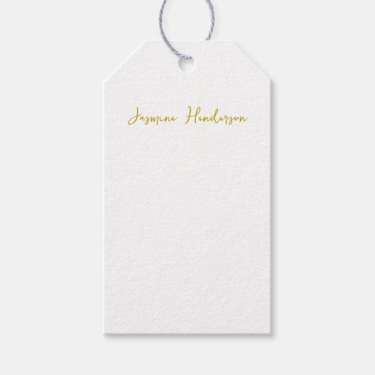 Gouden Kleur Kalligrafie Professionele Aangepaste  Cadeaulabel (Voorkant)