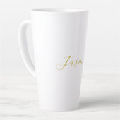 Gouden Kleur Kalligrafie Professionele Aangepaste Latte Mok (Linkerhoek)