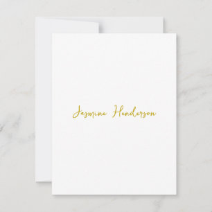 Gouden Kleur Kalligrafie Professionele Aangepaste RSVP Kaartje