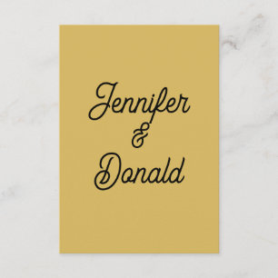 Gouden kleur kalligrafie trendy gewone persoonlijk informatiekaartje
