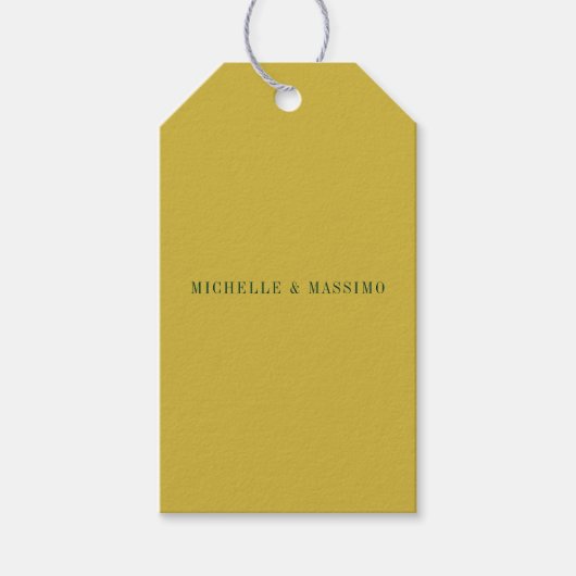 Gouden Kleur Minimalistisch Eenvoudig Modern Cadeaulabel (Voorkant)