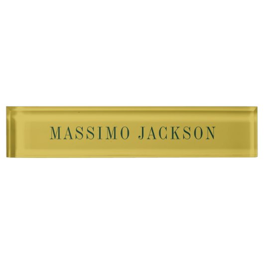 Gouden Kleur Minimalistisch Eenvoudig Modern Naambordje (Voorkant)