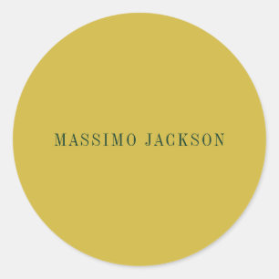 Gouden Kleur Minimalistisch Eenvoudig Modern Ronde Sticker