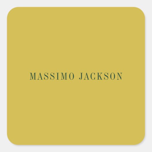 Gouden Kleur Minimalistisch Eenvoudig Modern Vierkante Sticker (Voorkant)