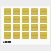 Gouden Kleur Minimalistisch Eenvoudig Modern Vierkante Sticker (Vel)