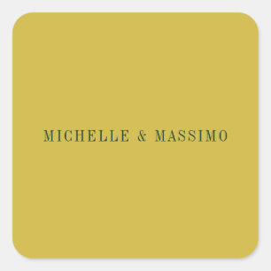 Gouden Kleur Minimalistisch Eenvoudig Modern  Vierkante Sticker