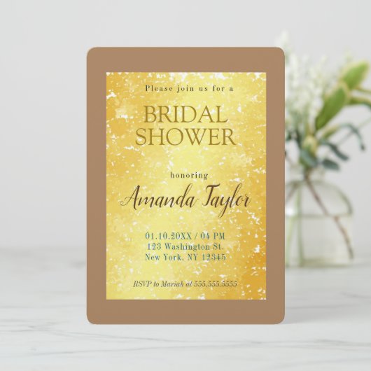 Gouden kleur minimalistisch Vrijgezellenfeest Kaart (Staand voorkant)