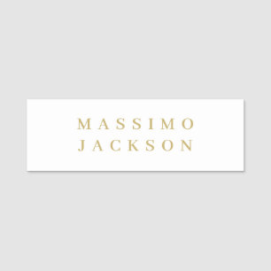 Gouden Kleur Minimalistische Professionele Serif L Naamplaatje