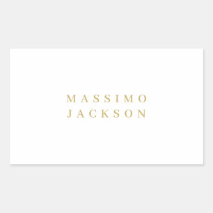 Gouden Kleur Minimalistische Professionele Serif L Rechthoekige Sticker
