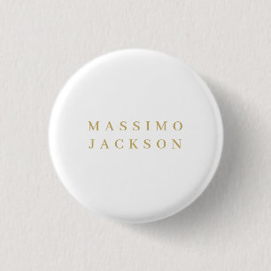 Gouden Kleur Minimalistische Professionele Serif L Ronde Button 3,2 Cm