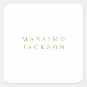 Gouden Kleur Minimalistische Professionele Serif L Vierkante Sticker