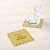 Gouden kleur Modern Minimalistisch Baby shower Kartonnen Onderzetters (Insitu)