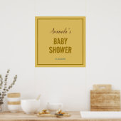 Gouden kleur Modern Minimalistisch Baby shower Poster (Keuken)