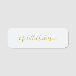 Gouden kleur Modern minimalistisch handschrift Naamplaatje