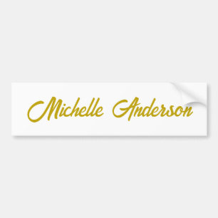 Gouden Kleur Moderne Minimalistische Handgeschreve Bumpersticker