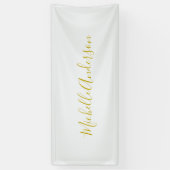 Gouden Kleur Moderne Minimalistische Handgeschreve Spandoek (Verticaal)