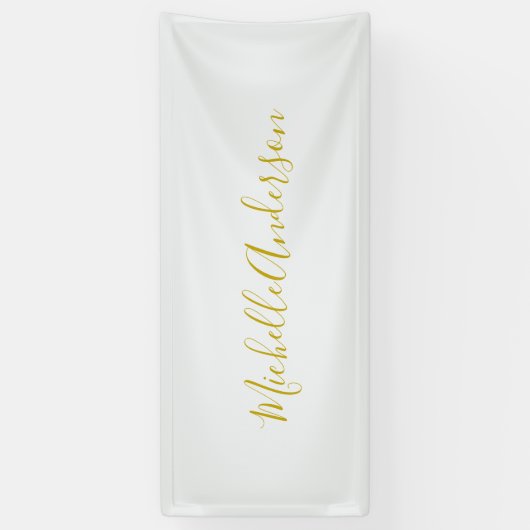 Gouden Kleur Moderne Minimalistische Handgeschreve Spandoek (Verticaal)