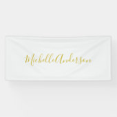 Gouden Kleur Moderne Minimalistische Handgeschreve Spandoek (Horizontaal)