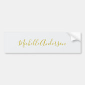 Gouden kleur Moderne Minimalistische Handschrift N Bumpersticker (Voorkant)