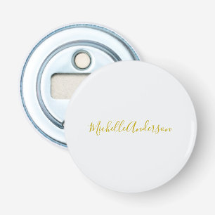 Gouden kleur Moderne Minimalistische Handschrift N Button Flesopener