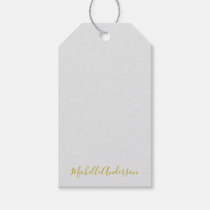 Gouden kleur Moderne Minimalistische Handschrift N Cadeaulabel