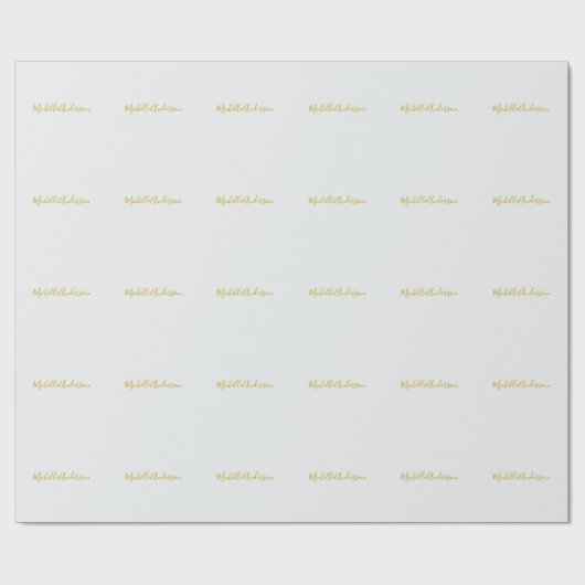 Gouden kleur Moderne Minimalistische Handschrift N Cadeaupapier (Vlak)