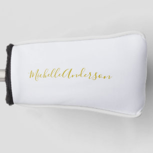 Gouden kleur Moderne Minimalistische Handschrift N Golfheadcover