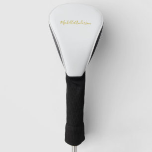 Gouden kleur Moderne Minimalistische Handschrift N Golfheadcover