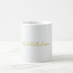 Gouden kleur Moderne Minimalistische Handschrift N Koffiemok