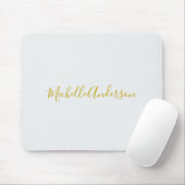 Gouden kleur Moderne Minimalistische Handschrift N Muismat (Met muis)