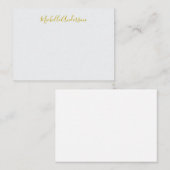 Gouden kleur Moderne Minimalistische Handschrift N Notitiekaartje (Voorkant / Achterkant)