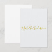 Gouden kleur Moderne Minimalistische Handschrift N RSVP Kaartje (Voorkant / Achterkant)