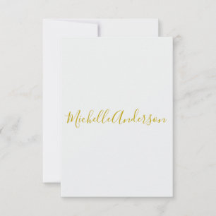 Gouden kleur Moderne Minimalistische Handschrift N RSVP Kaartje