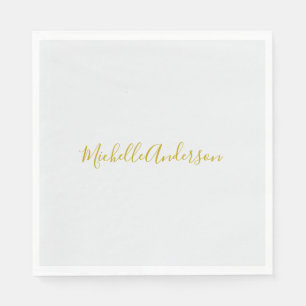 Gouden kleur Moderne Minimalistische Handschrift N Servet