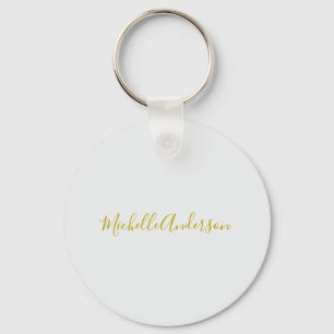 Gouden kleur Moderne Minimalistische Handschrift N Sleutelhanger