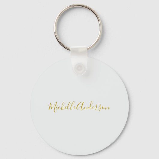 Gouden kleur Moderne Minimalistische Handschrift N Sleutelhanger (Voorkant)