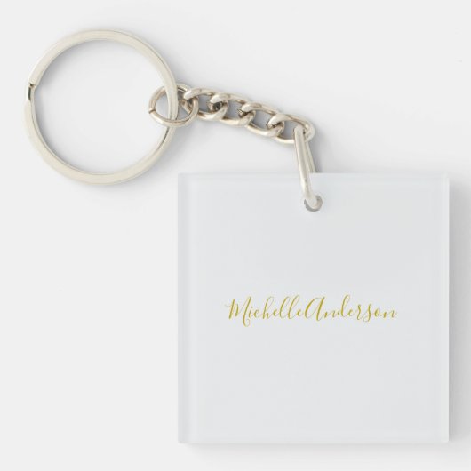 Gouden kleur Moderne Minimalistische Handschrift N Sleutelhanger (voorkant)