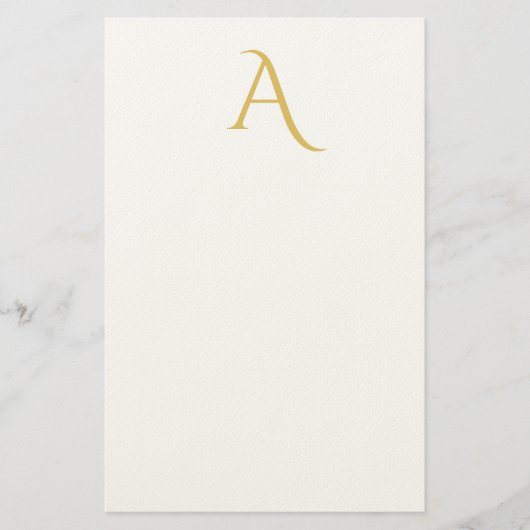 Gouden Kleur Monogram Eerste Letter Professioneel Briefpapier (Voorkant)