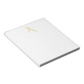 Gouden Kleur Monogram Eerste Letter Professioneel Notitieblok (Schuin)