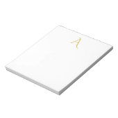 Gouden Kleur Monogram Eerste Letter Professioneel Notitieblok (Linkerzijde)